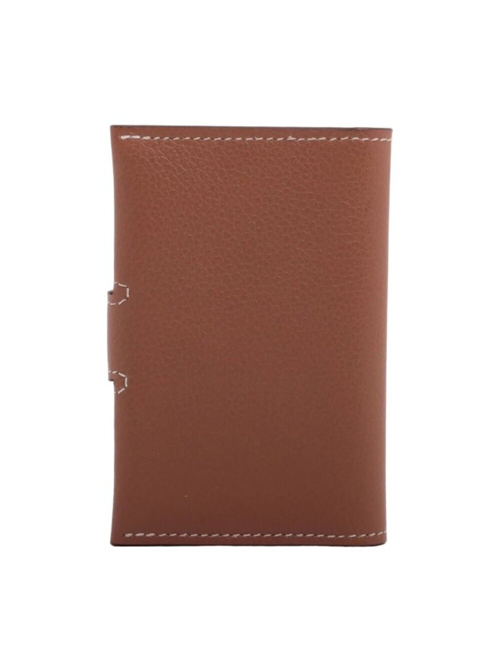 Hermes Leather Card Case Business Holder Bifold Coin Brown - Picture 2 of 7